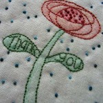 Thank You Flower Embroidery Pattern