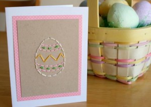 Easter Egg Stitched Card