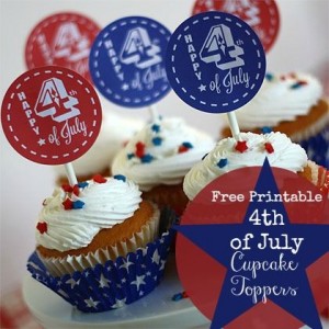 Fourth of July Cupcake Toppers