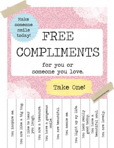 Printable Free Compliments Poster