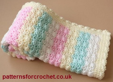Free Candy Stripe Baby Blanket Crochet Pattern