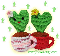 Valentine Heart Cactus Amigurumi Crochet Pattern