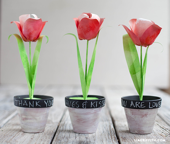 Potted Paper Tulips