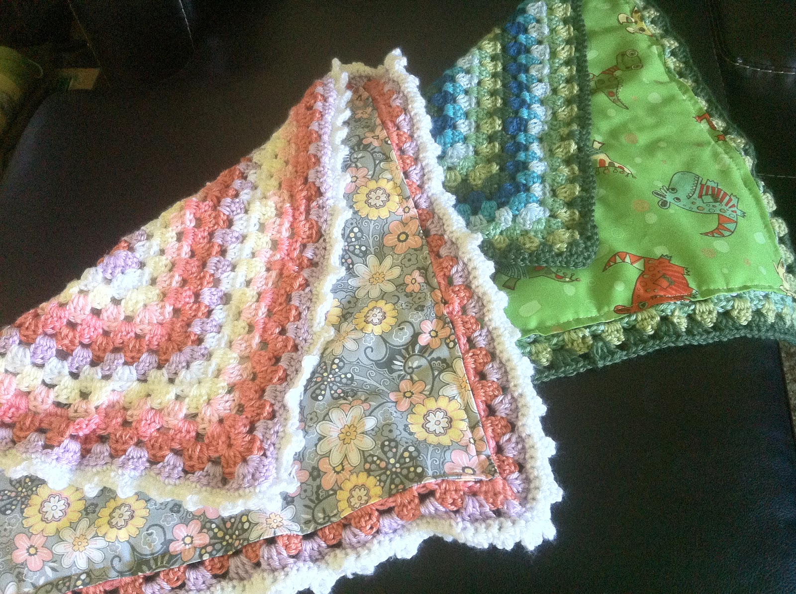 Lined Granny Square Baby Blanket Crochet Pattern