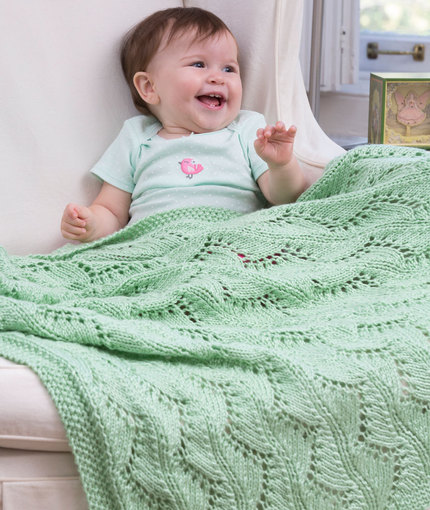 Lace Chevrons Baby Blanket Knitting Pattern - AllCrafts ...