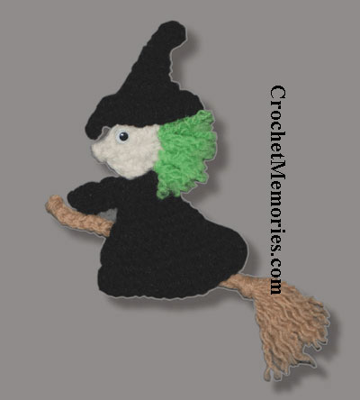 Flying Witch Fridgie Crochet Pattern