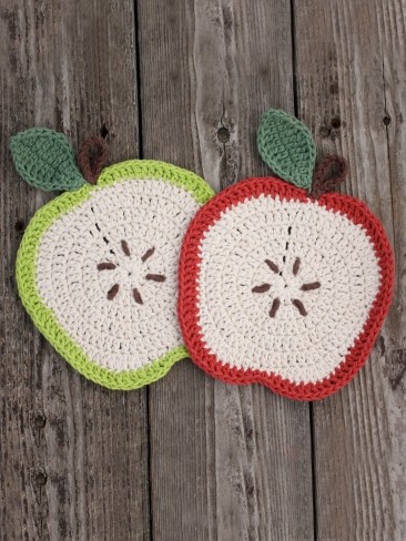 Apple a Day Dishcloth Crochet Pattern