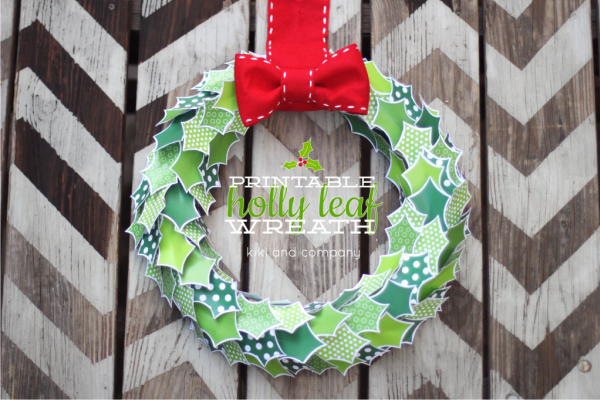 Printable Holly Leaf Wreath