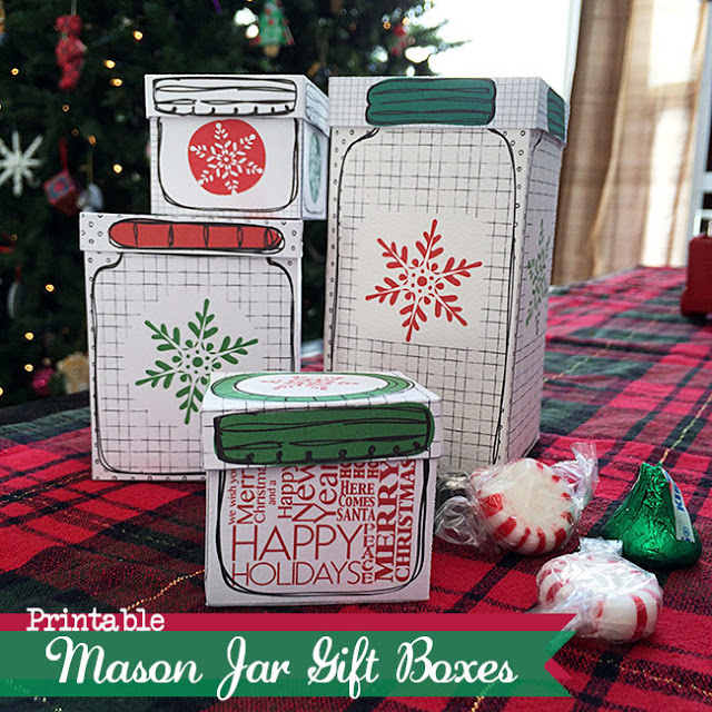 Printable Mason Jar Gift Boxes