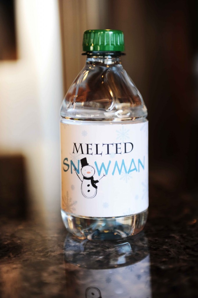 Free Melted Snowman Water Bottle Printable 