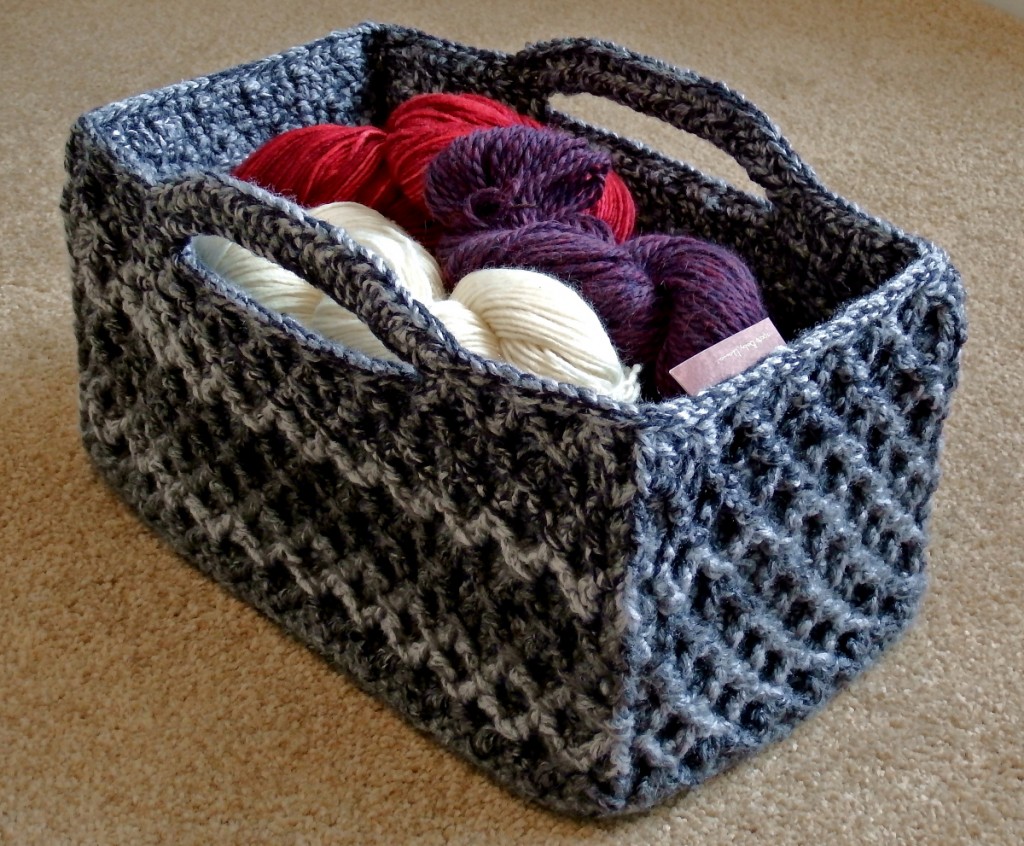 Diamond Trellis Crochet Pattern Basket