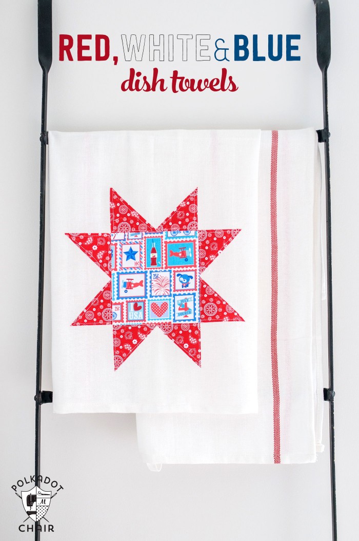 DIY Red, White and Blue Dishtowels