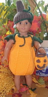Doll Halloween Pumpkin Costume