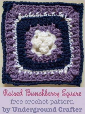 Raised Bunchberry Crochet Square Pattern