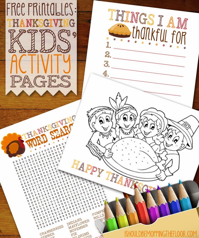 Free Printable Thanksgiving Kids' Activity Pages