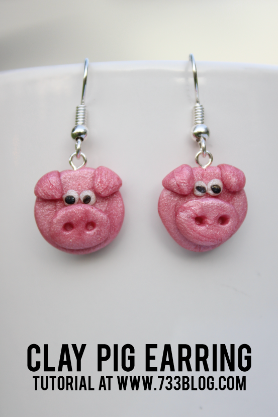 DIY Clay Pig Earrings