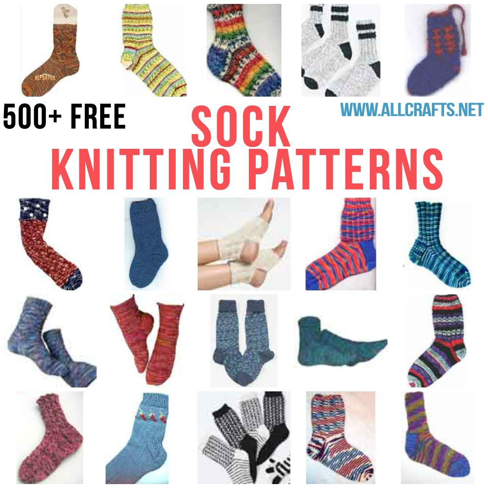 500+ Free Sock Knitting Patterns - AllCrafts Free Crafts ...