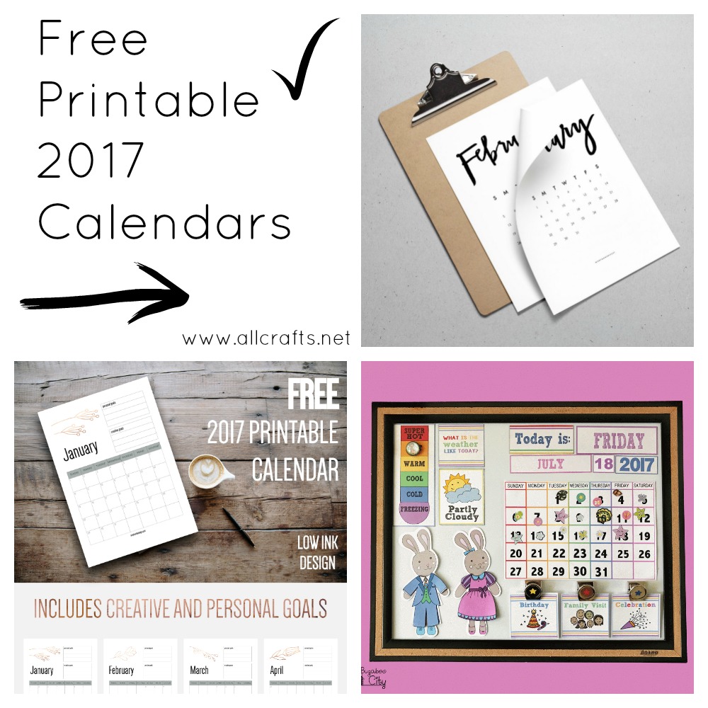 Free Printable 2017 Calendars