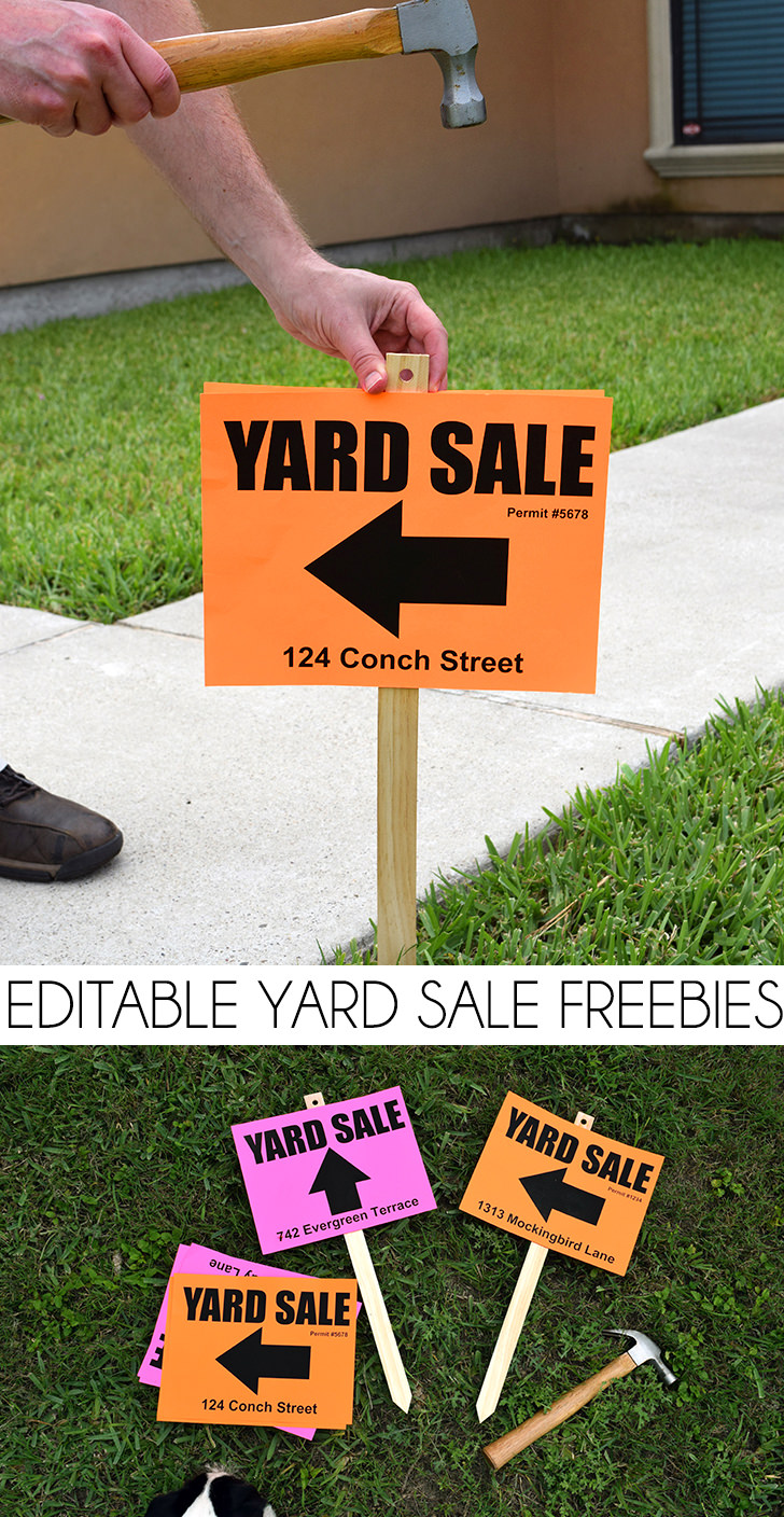 Printable Yard Sale Sign Freebies