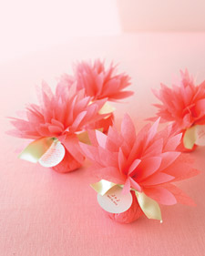 Tissue Paper Dahlias Flowers Wedding Favors