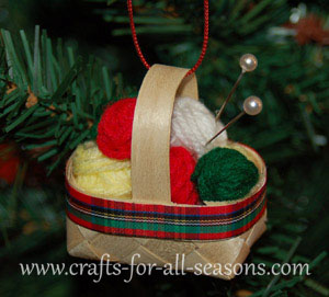 Knitting Basket Christmas Ornament