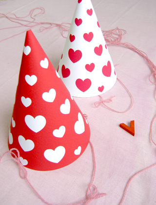 Printable Valentines Party Hats