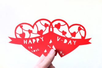 Pretty Valentine Papercut Template