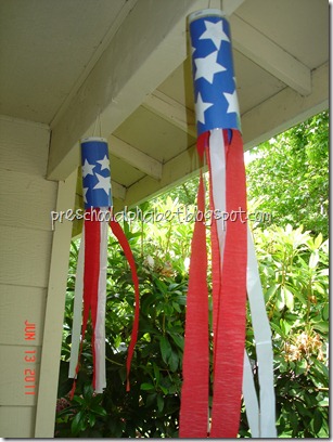 Red, White and Blue Windsock Kids Craft