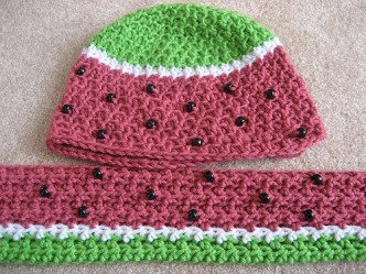 Watermelon Hat and Scarf Crochet Patterns