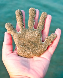 Sandy Handprint Keepsake Beach Craft