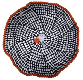 Halloween Spiral Spider Web Crochet Doily Pattern