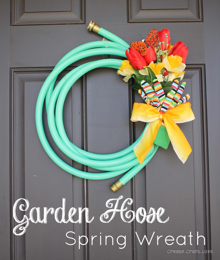 DIY Garden Hose Spring Wreath