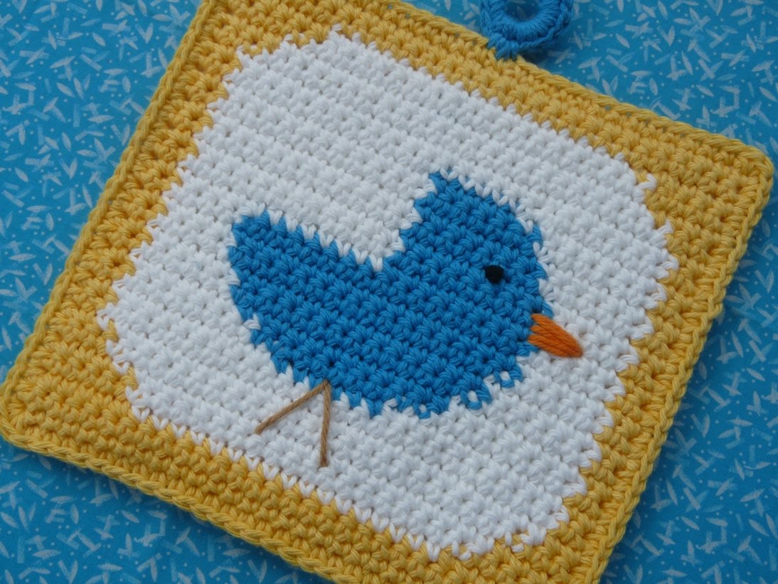 Bluebird Potholder Crochet Pattern