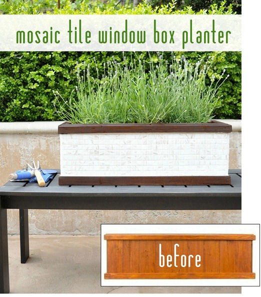 Mosaic Tile Window Box Planter Tutorial