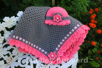 Granny Square and Ribbon Baby Blanket Crochet Pattern