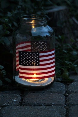 Easy Patriotic Mason Jar Luminaries