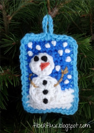 Snow Day Pillow Ornament Crochet Pattern