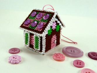 Plastic Canvas Gingerbread House Ornament