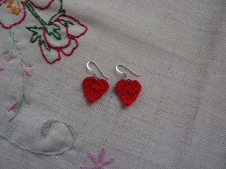 Sweetheart Earrings Free Crochet Pattern