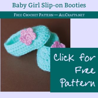 Baby Girl Slip on Booties Free Crochet Pattern