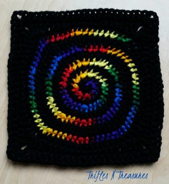 Stained Glass Spiral Square Free Crochet Pattern