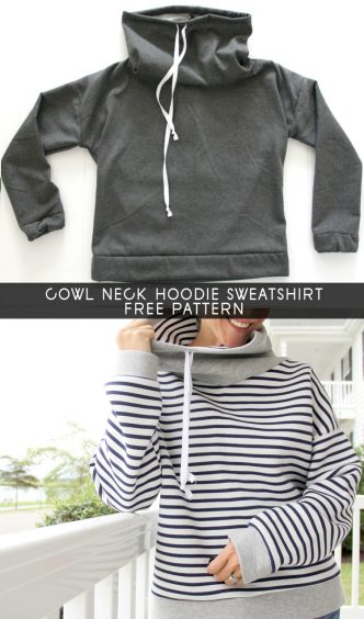 Women’s Cowl Neck Sweatshirt Free Sewing Pattern