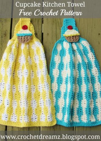 Cupcake Kitchen Towel Crochet Pattern