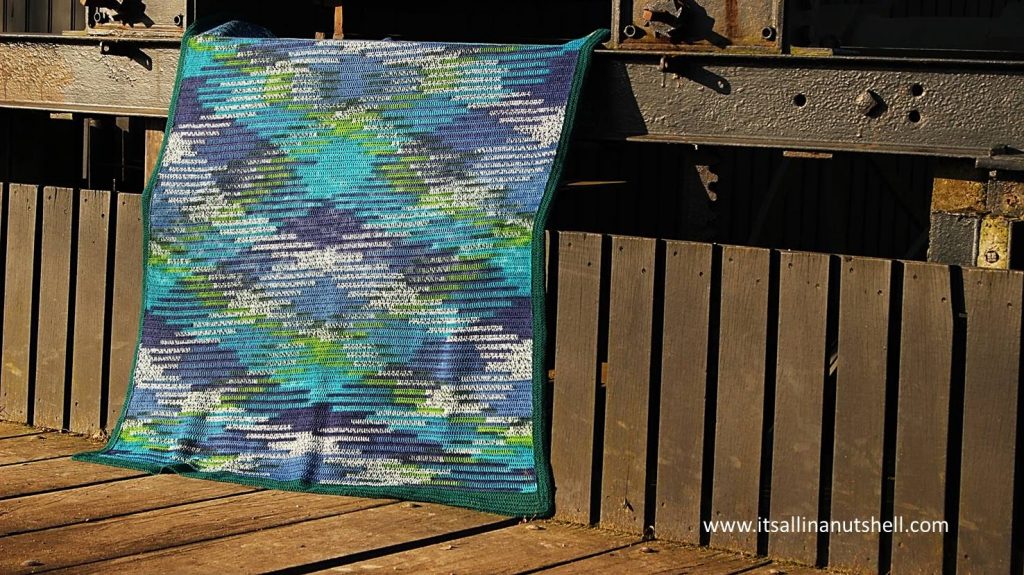 “Ice Waves” Argyle Color Pooling Blanket – Free Crochet Pattern