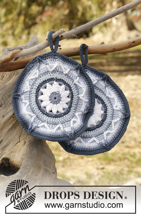 Soleil Bleu Potholders Crochet Pattern