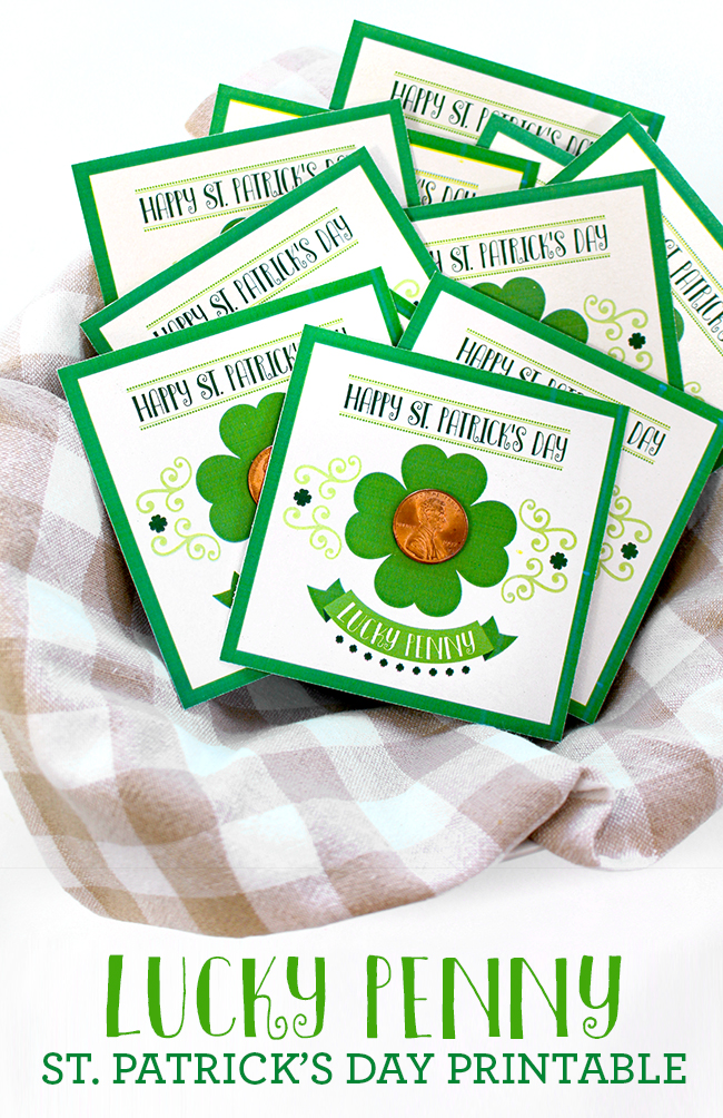 Printable Lucky Penny St. Patrick’s Day Cards